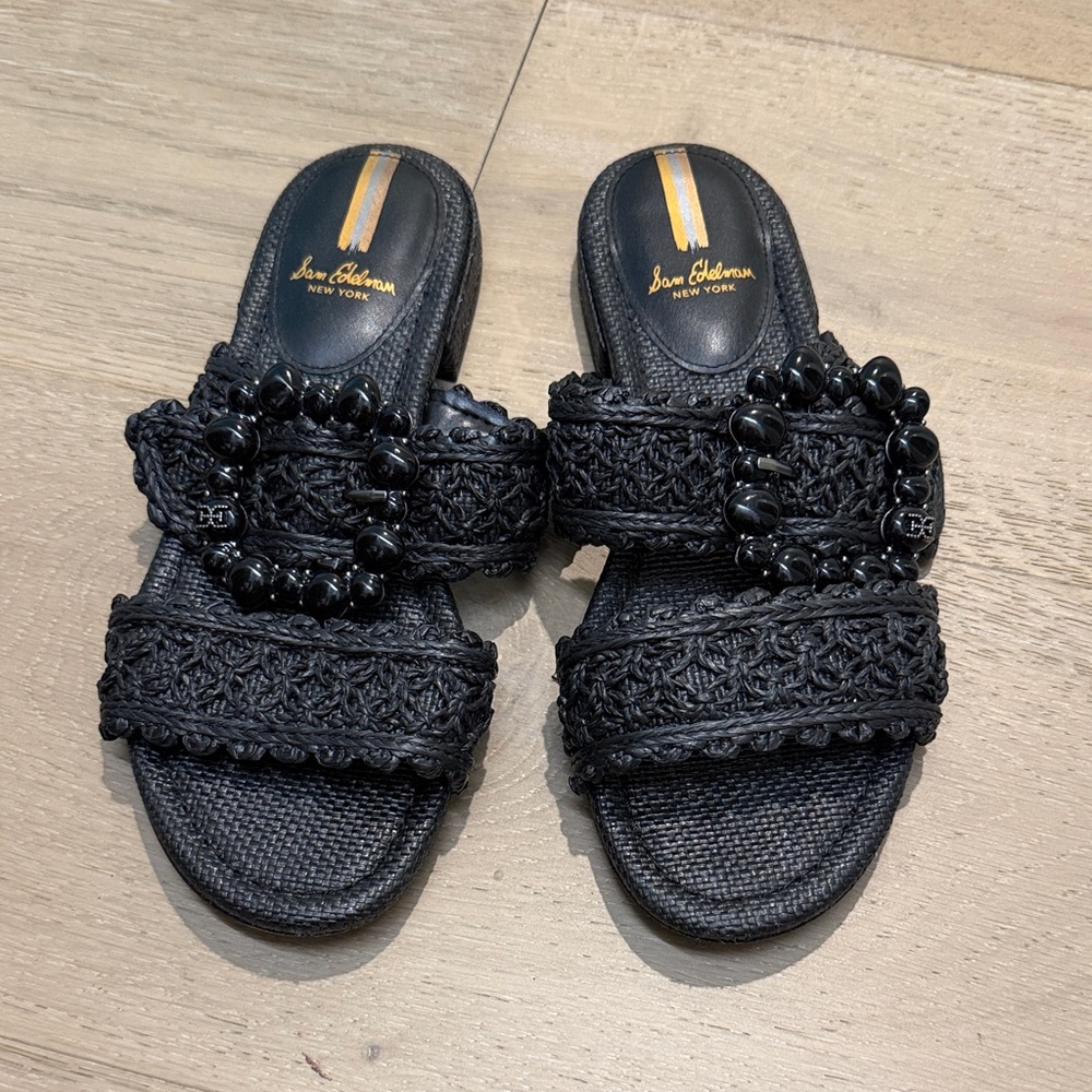 Sam Edelman Black Beaded Women's Sandals